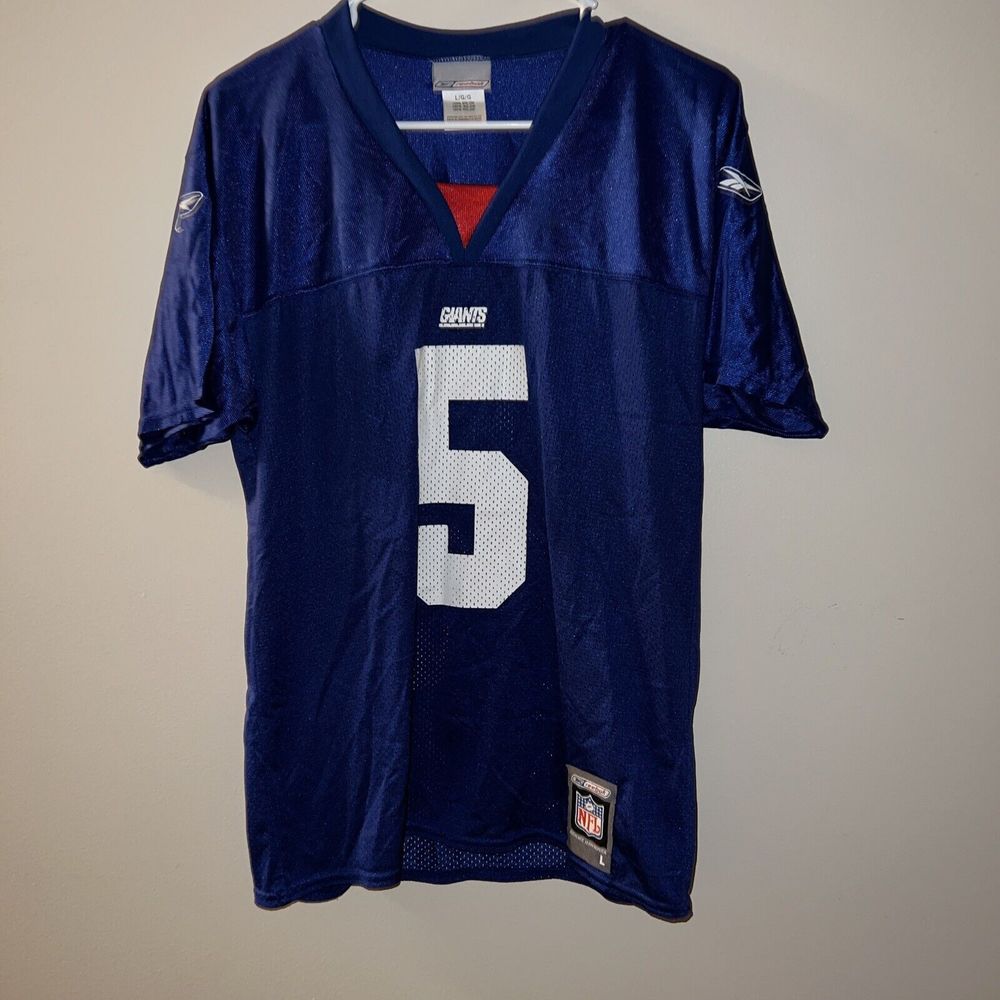 Youth Boy New York Giants Collins #5 Blue Football Jersey Size Large
